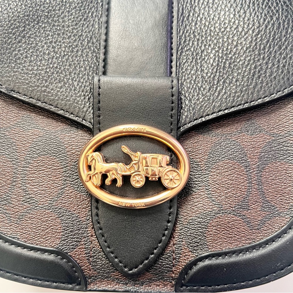 Coach Saddle Women's Crossbody Bag, Medium Black/Brown - Picture 5 of 8